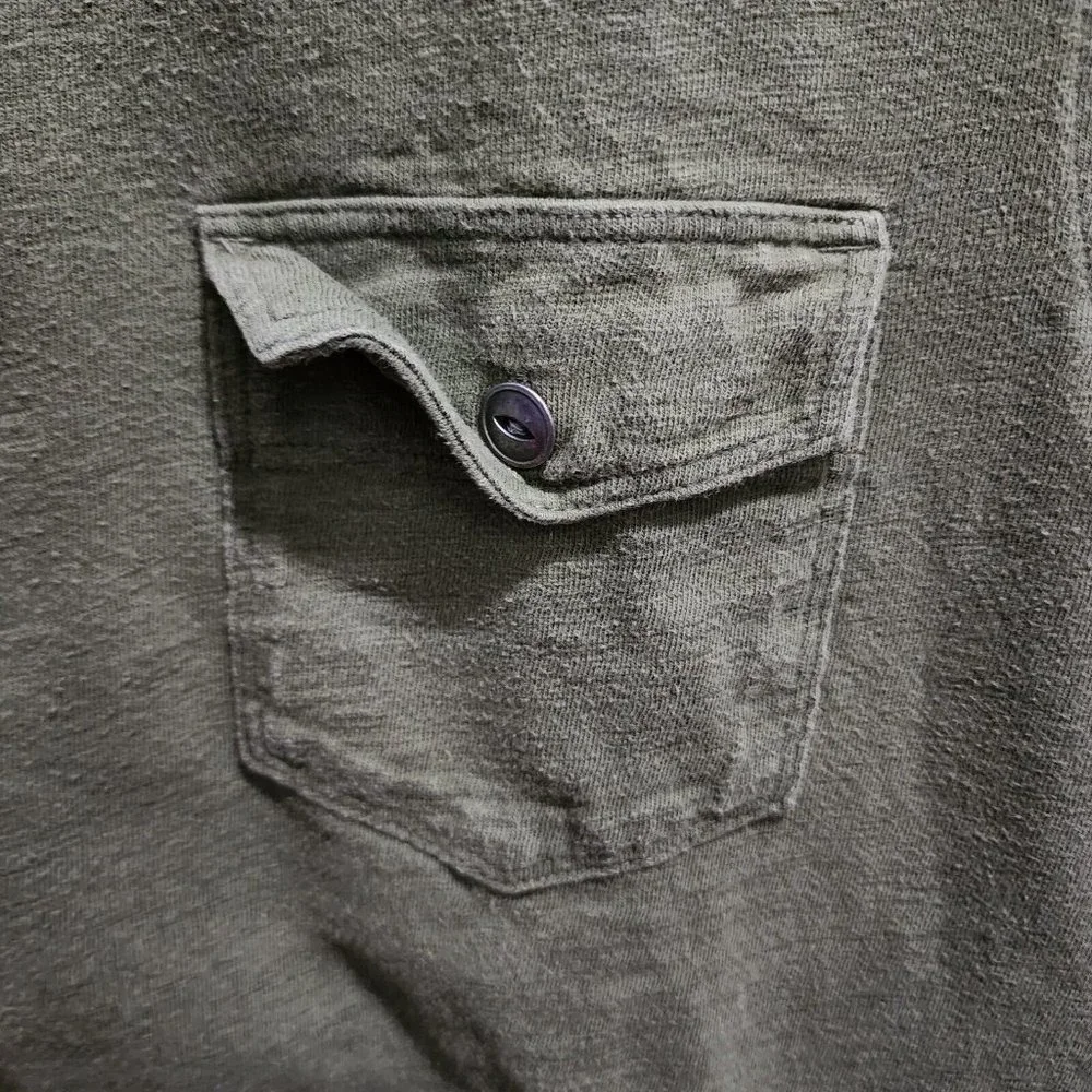 Banana Republic Olive Green‎ Double Pocket Short Sleeve Polo Mens Size M Cotton
